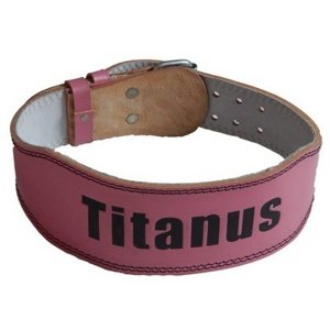 Titánus dámský fitness opasek kožený tmavě růžová - S