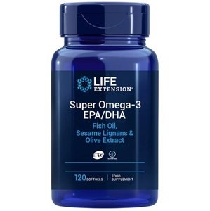 Life Extension Super Omega-3 EPA/DHA Fish Oil, Sesame Lignans & Olive Extract 120 kapslí