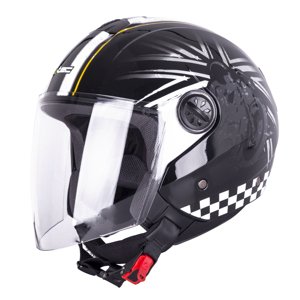 Otevřená helma W-TEC FS-715B Union Black  černá s grafikou