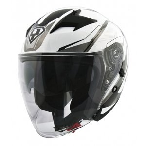 Moto helma Yohe 878-1M Graphic  bílá  XS (53-54)
