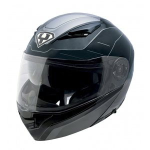 Výklopná moto helma Yohe 950-16  Black-Grey  XS (53-54)