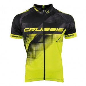Cyklistický dres Crussis CSW-046  černá-fluo žlutá  XS