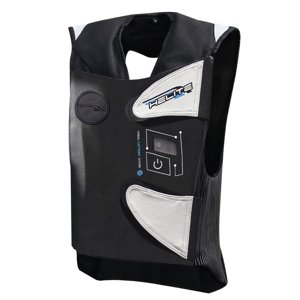 Závodní airbagová vesta Helite e-GP Air, elektronická  černo-bílá