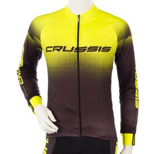 Cyklistický dres s dlouhým rukávem Crussis CSW-060  černá-fluo žlutá  XL