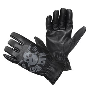 Kožené moto rukavice W-TEC Black Heart Skull Gloves  černá  L