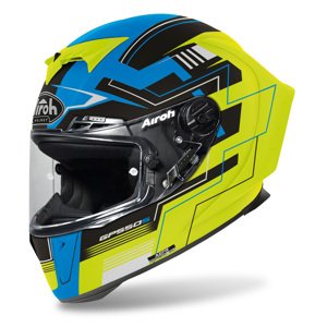Moto přilba Airoh GP 550S Challenge matná modrá/žlutá  M (57-58)