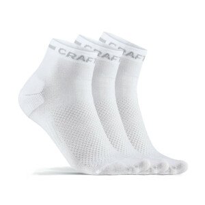 Ponožky CRAFT CORE Dry Mid 3 páry  46-48  bílá
