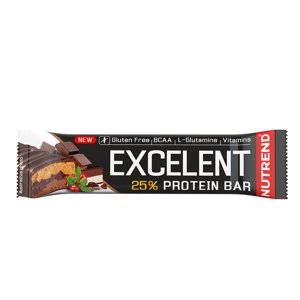Proteinová tyčinka Nutrend Excelent Bar Double, 85 g  čokoláda+nugát s brusinkami