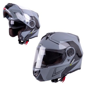 Výklopná moto helma W-TEC Vexamo  černo-šedá  S (55-56)