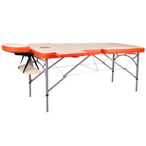Masážní stůl inSPORTline Tamati 2-dílný hliníkový  oranžová