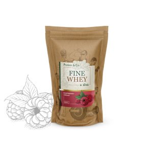 Protein&Co. FINE WHEY – přírodní protein slazený stévií 1 000 g Zvol příchuť: Raspberry cream