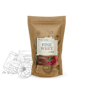 Protein&Co. FINE WHEY – přírodní protein slazený stévií 1 000 g Zvol příchuť: Raspberry choco swirl