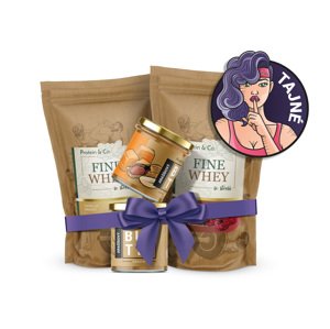 Protein & Co. Tajný balíček – 2× FINE WHEY, arašídový krém, arašídový krém s karamelem