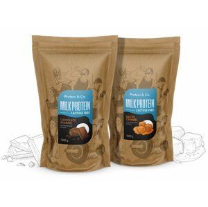Protein & Co. MILK PROTEIN - Lactose free 1 kg + 1 kg za zvýhodněnou cenu Zvol příchuť: Salted caramel, Zvol příchuť: Chocolate brownie