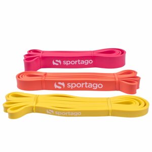 Posilovací gumy Sportago Pase - univerzální sada - žlutá + červená + oranžová