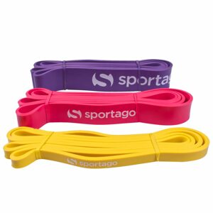 Posilovací gumy Sportago Pase - univerzální sada - žlutá + fialová + oranžová