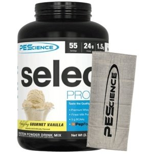 PEScience Select Protein 1710g US verze - Chocolate peanut butter cup + PEScience gym towel ručník ZDARMA