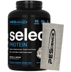 PEScience Select Protein 1820g US verze  - chocolate truffle + PEScience gym towel ručník ZDARMA
