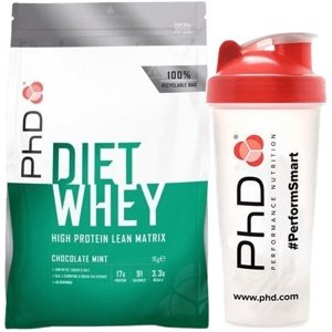 PhD Nutrition PhD Diet Whey Protein 1000 g - čokoláda/máta + šejkr 600 ml ZDARMA