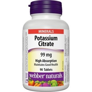 Webber Naturals Potassium Citrate (draslík) 90 tablet