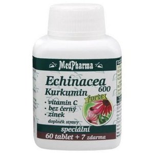 MedPharma Echinacea 600 Forte + kurkumin + vit. C + bez černý + zinek 67 tablet
