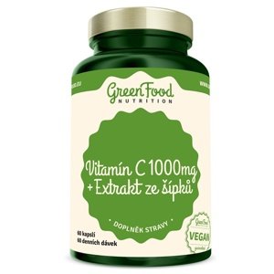 GreenFood Vitamín C + Extrakt ze šípků 1000mg 60 kapslí
