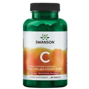 Swanson Vitamin C 1000 mg with Rose Hips 90 kapslí