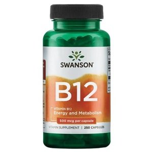 Swanson Vitamin B12 500 mcg 250 kapslí