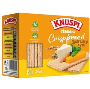 Knuspi Classic Crispbread 150 g - 3 druhy sýrů