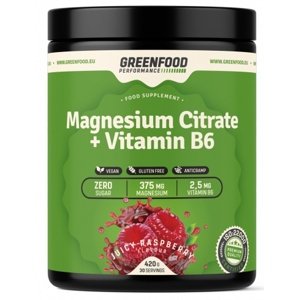 GreenFood Magnesium Citrate + Vitamín B6 420 g - Malina
