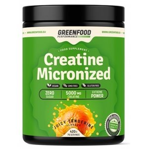 GreenFood Performance Creatine Micronized 420 g - Mandarinka + Šejkr 500 ml ZDARMA