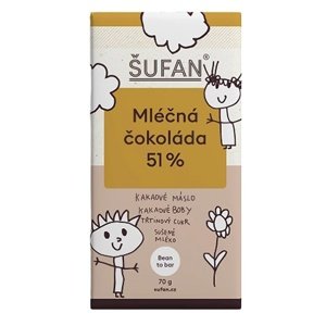 Šufan Tabulková Čokoláda 70 g - mléčná 51 %