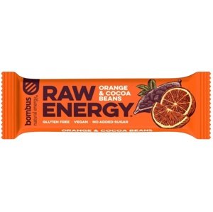 Bombus Raw Energy bar 50 g - pomeranč/kakaové boby