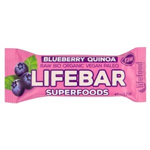 Lifefood Lifebar Superfoods Raw BIO 47 g - borůvka/quinoa