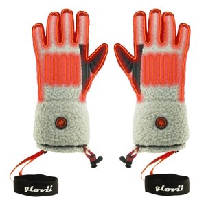 Vyhřívané rukavice ve stylu shearling Glovii GS3  béžovo-černá  S