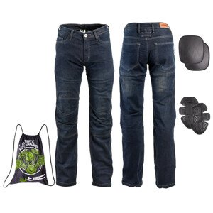 Pánské moto jeansy W-TEC Pawted s nepromokavou membránou  tmavě modrá  M