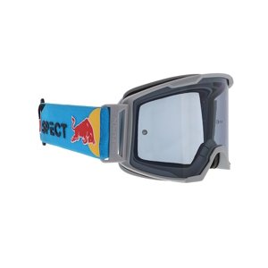 Motokrosové brýle RedBull Spect Strive Panovision, světle šedé matné, plexi kouřové