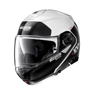 Moto helma Nolan N100-5 Plus Distinctive N-Com P/J  Metal White