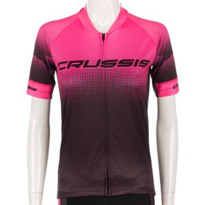 Dámský cyklistický dres s krátkým rukávem Crussis CSW-057  černo-růžová  XL