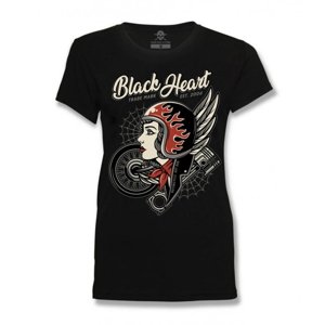 Dámské triko BLACK HEART Motorcycle Girl  černá  L