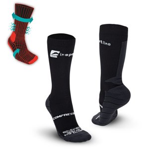 Kompresní klasické ponožky inSPORTline Compagio AG+  černá  35-38