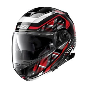 Moto helma Nolan N100-5 Plus Starboard N-Com P/J  Glossy Black-Red