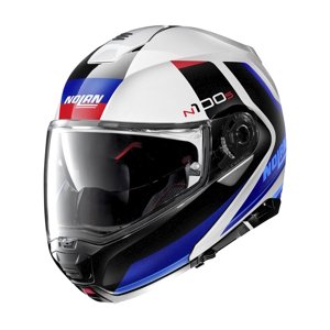 Moto helma Nolan N100-5 Hilltop N-Com P/J  Metal White-Blue