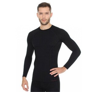 Pánské tričko Brubeck Active Wool s dlouhým rukávem  Black  XL