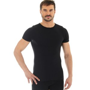 Pánské tričko Brubeck Wool Comfort s krátkým rukávem  černá  M