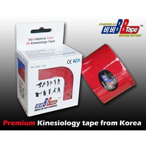 Kineziologický tejp BB Tape - 5 m x 5 cm Barva: červená
