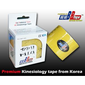 Kineziologický tejp BB Tape - 5 m x 5 cm Barva: žlutá
