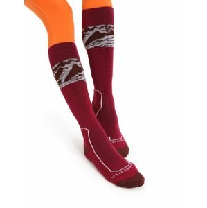 Dámské ponožky ICEBREAKER Wmns Ski+ Light OTC Alps 3D, Cherry/Espresso/Snow velikost: S