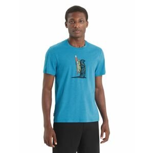 ICEBREAKER Mens Central Classic SS Tee Otter Paddle, Geo Blue velikost: XL