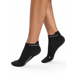 Dámské merino ponožky ICEBREAKER Wmns Run+ Ultralight Micro, Black/Snow velikost: M
